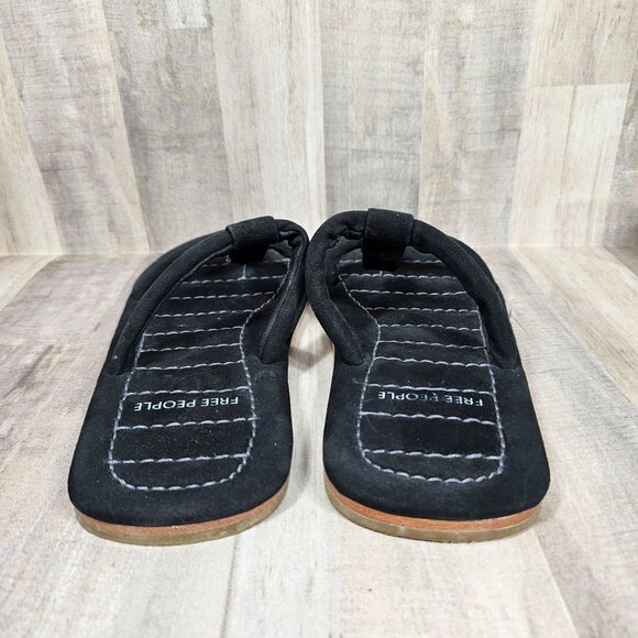 Free People Hadden Sandals Womans Size 7 Black Suede Slip On - Picture 6 of 8